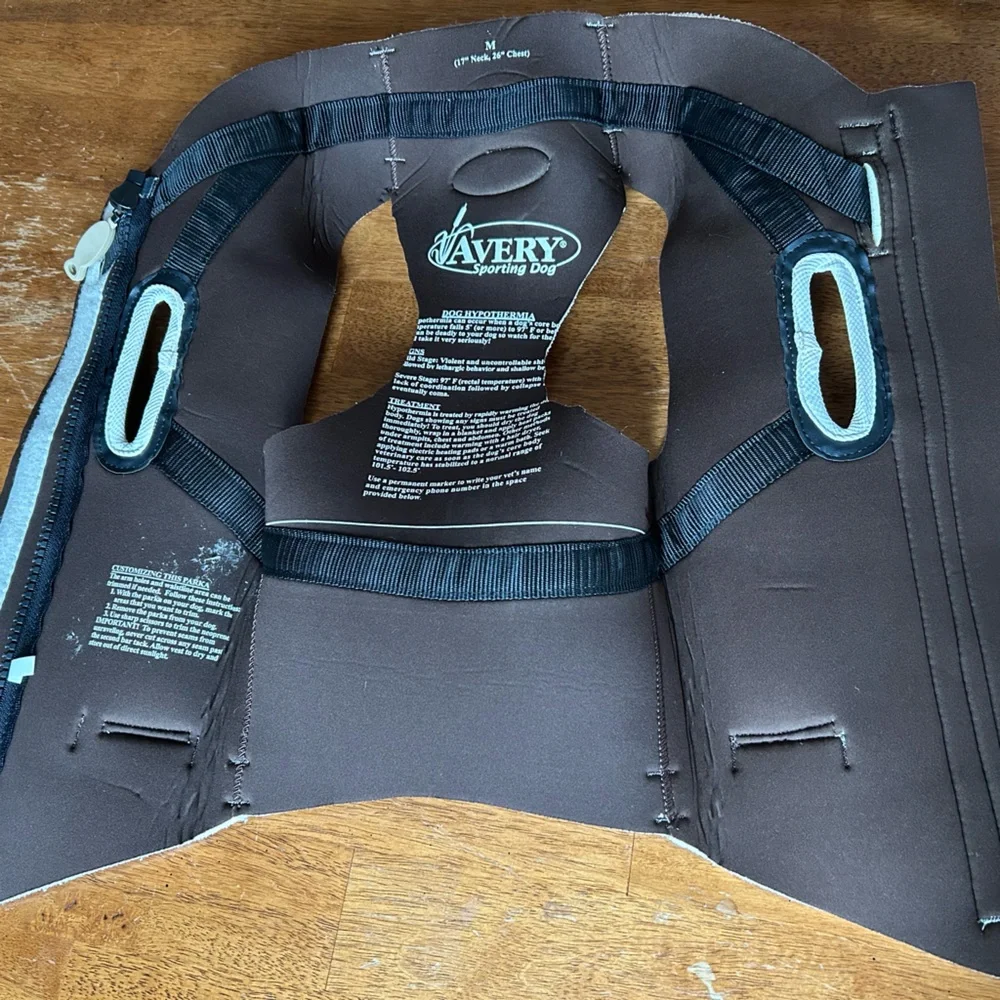 Avery Boater Neoprene Dog Vest for Duck Hunting Water Sports Wet Suit Sz M